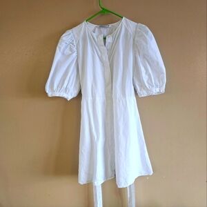 Zara White 100% Cotton Mini Dress Size M